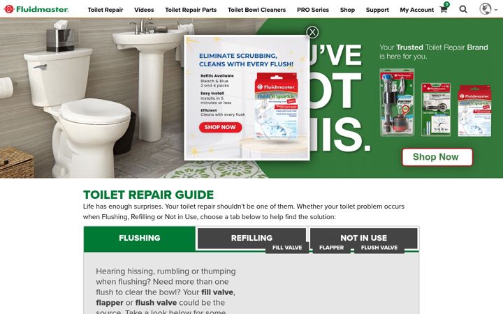 Screenshot of fluidmaster.com