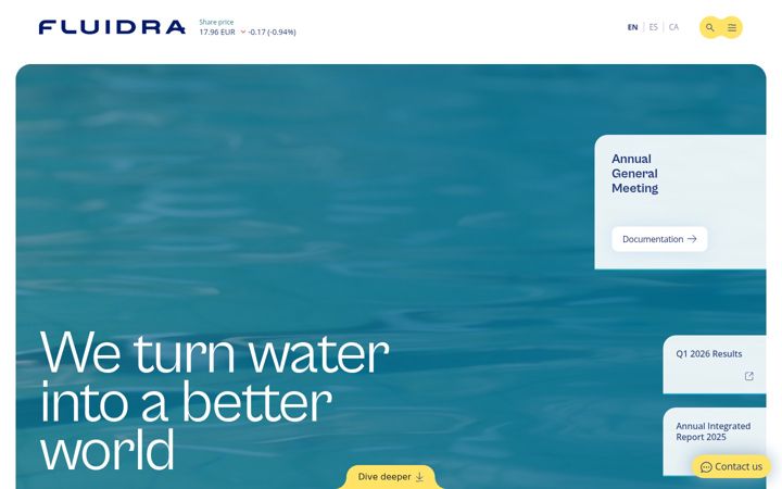 Screenshot of fluidra.com