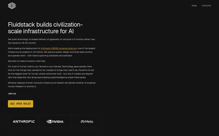 Ekraanipilt saidist fluidstack.io