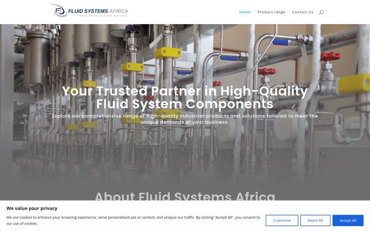 Screenshot of fluidsystemsafrica.co.za