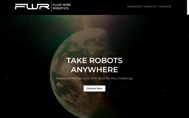 Captură de ecran a fluidwirerobotics.com