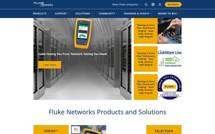 Screenshot of flukenetworksperformance.com