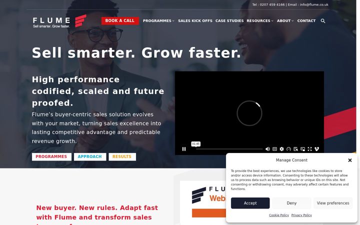 Screenshot of flumetraining.com