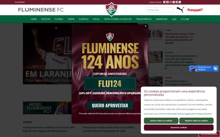 Screenshot of fluminense.com.br
