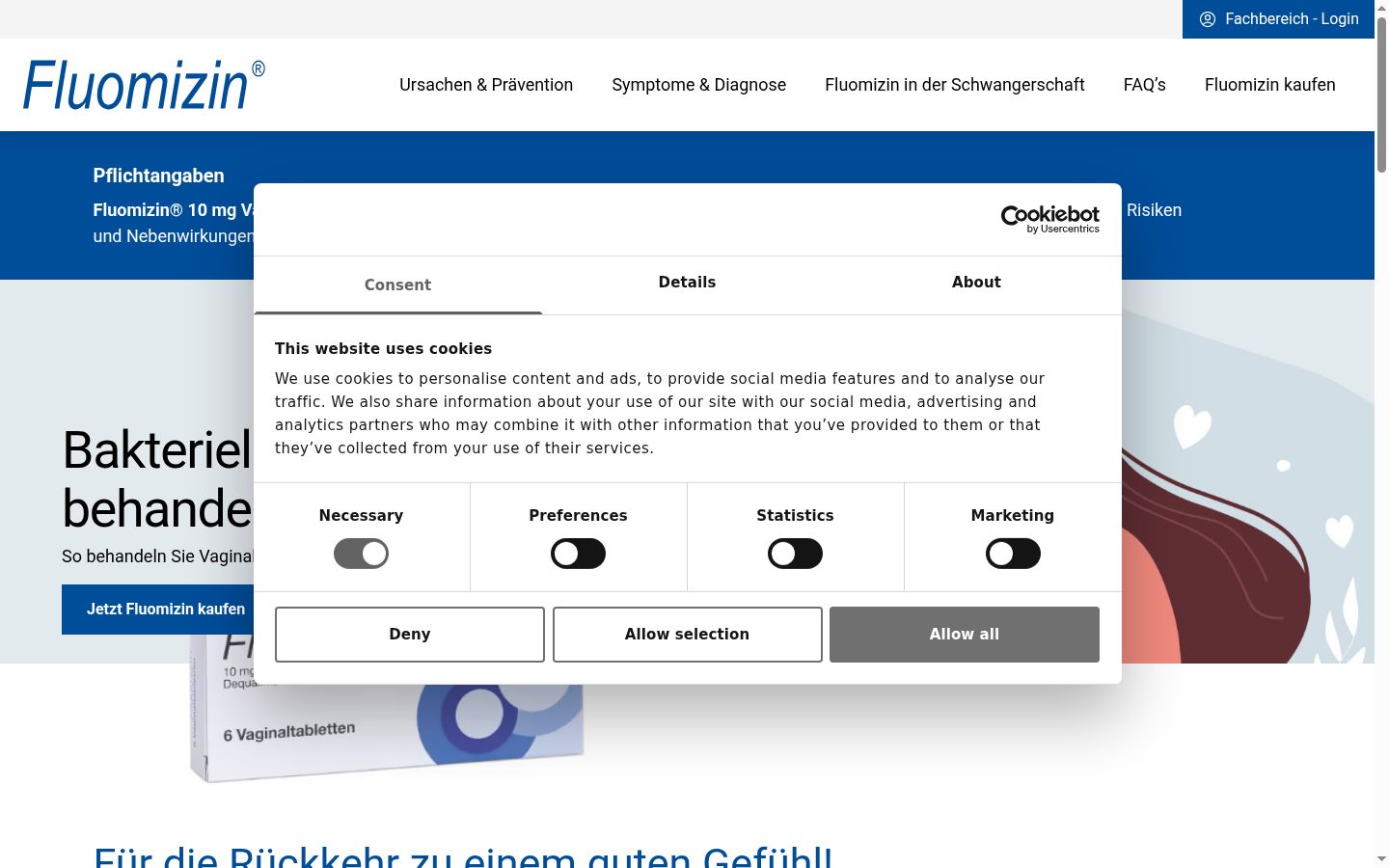 Screenshot tal-banner tal-kunsens muri qabel kwalunkwe interazzjoni