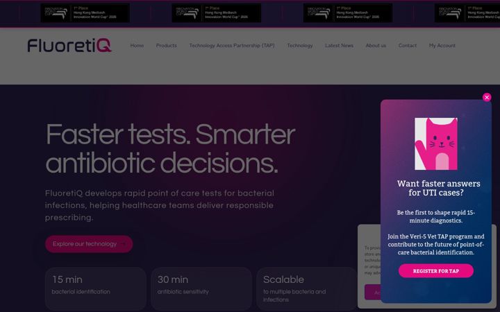 Screenshot of fluoretiq.com