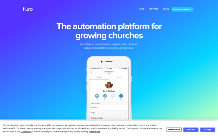 Screenshot of fluro.io