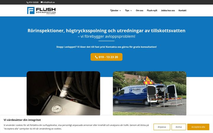 Screenshot of flushrorinspektion.se