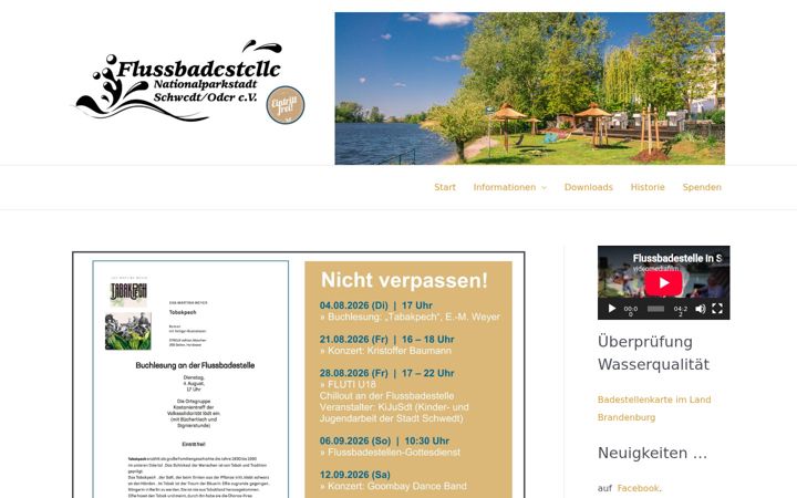 Screenshot ta' flussbadestelle-schwedt.de