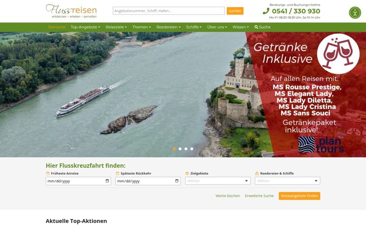 Screenshot of flussreisen.de