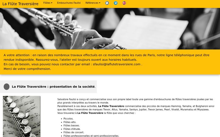 Screenshot of flutetraversiere.com