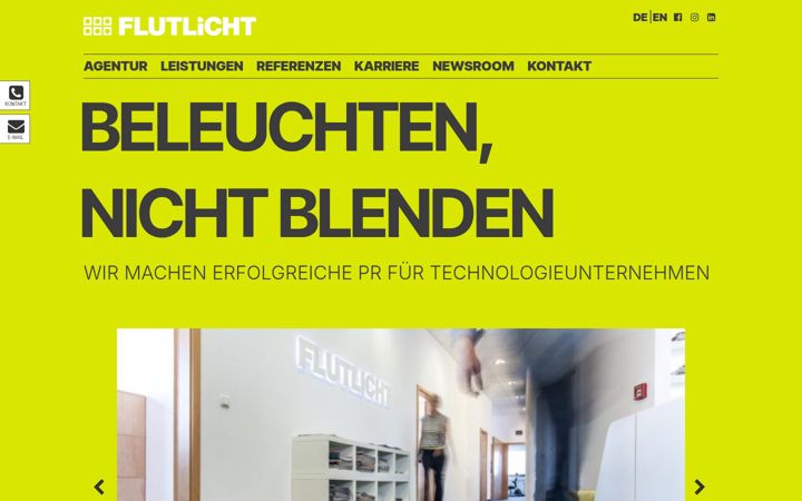 Screenshot of flutlicht.biz