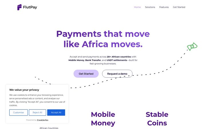 Screenshot of flutpay.com