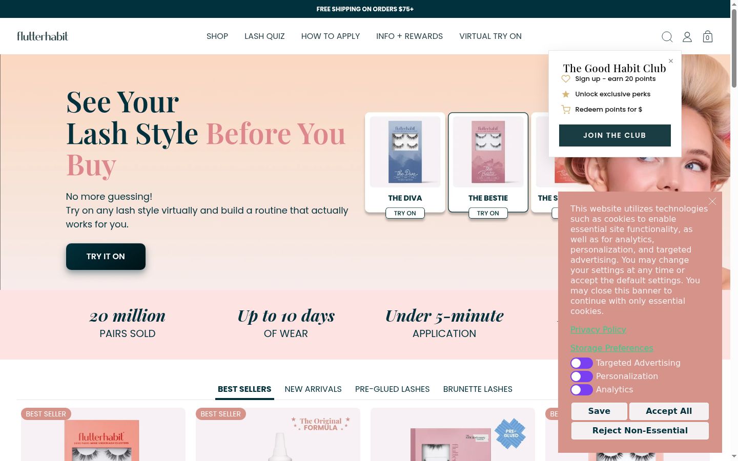 Screenshot of the consent banner shown before any interaction