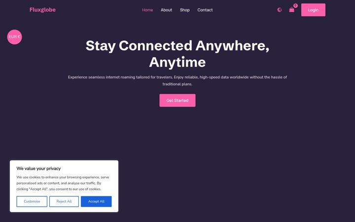 Screenshot of fluxglobe.com