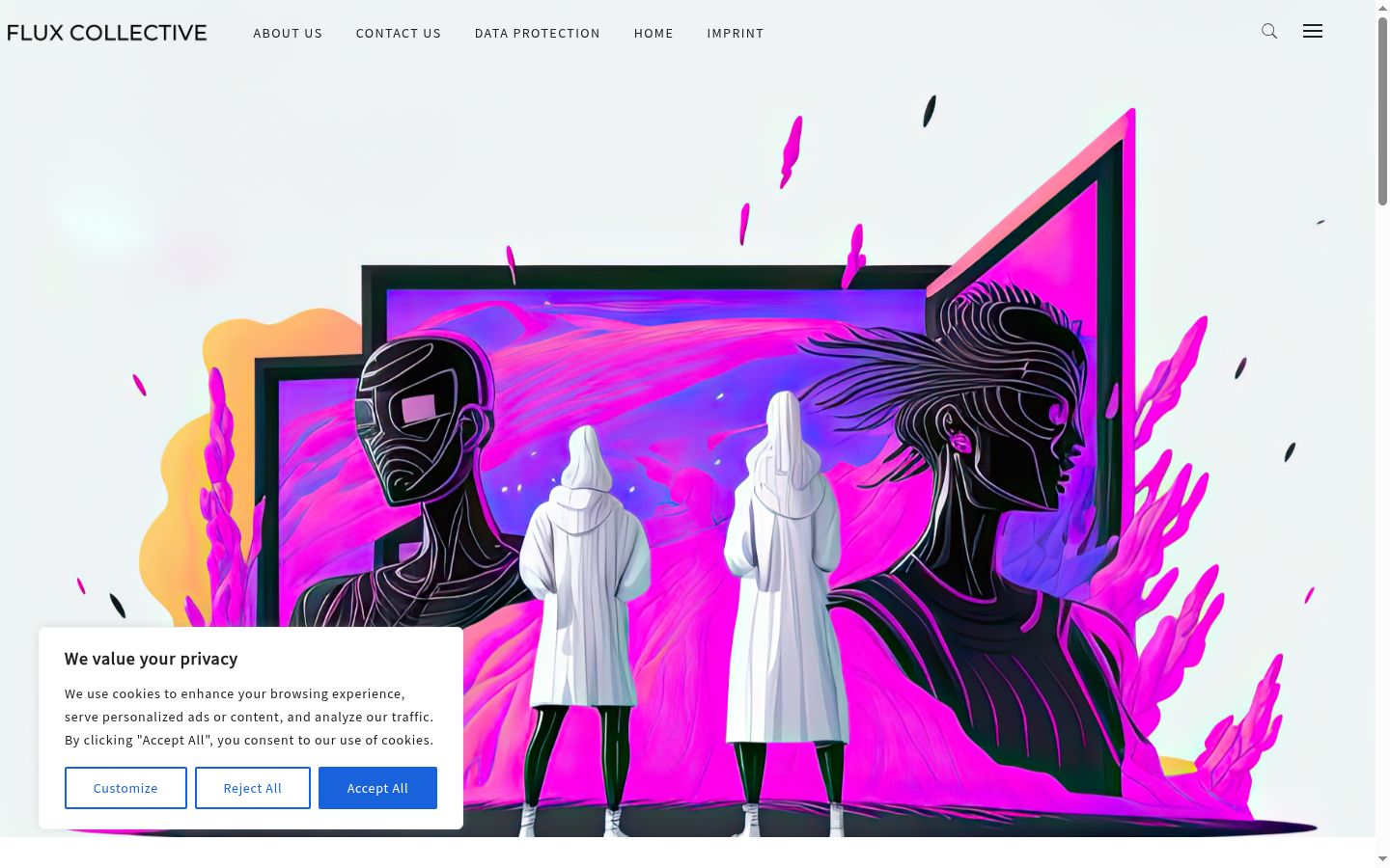 Screenshot of the consent banner shown before any interaction