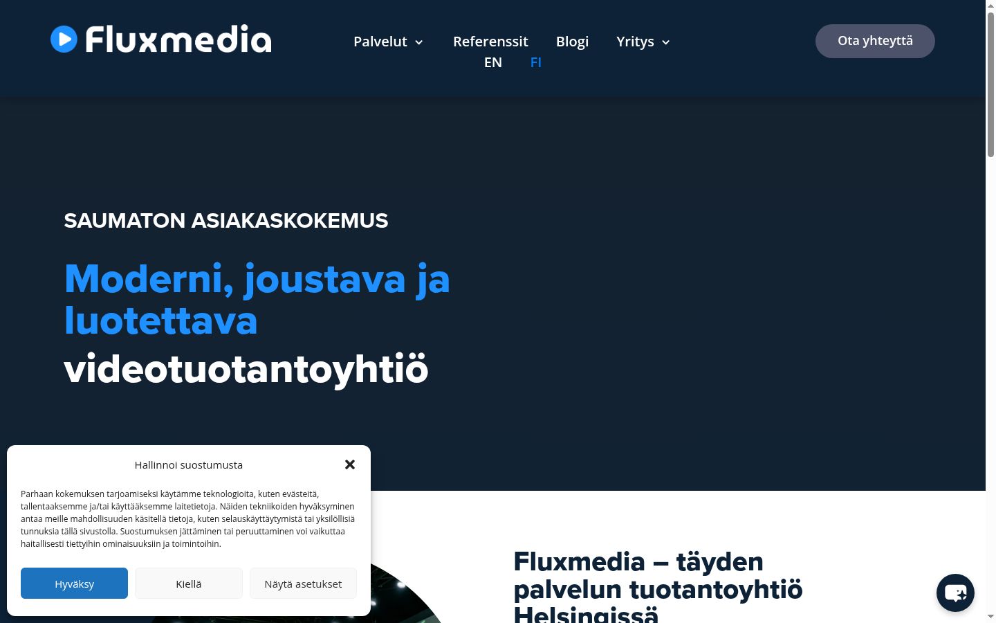 Screenshot tal-banner tal-kunsens muri qabel kwalunkwe interazzjoni
