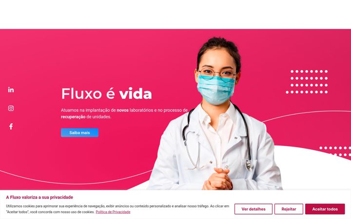 Screenshot of fluxodiagnosticos.com.br