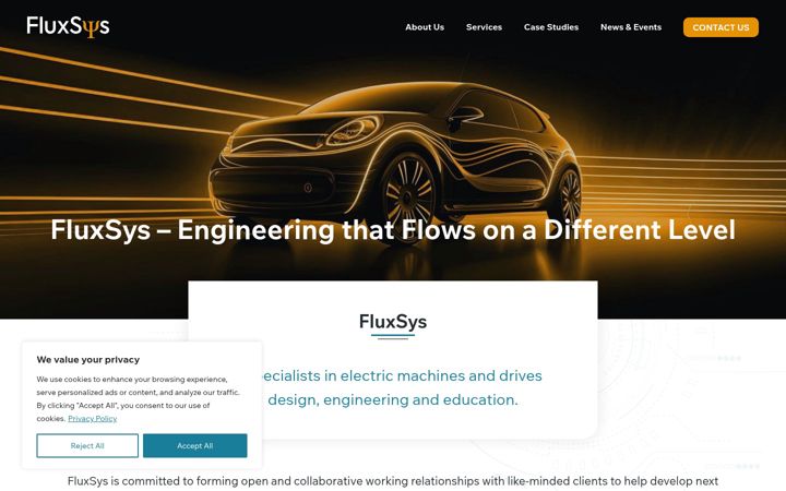 Skærmbillede af fluxsys.co.uk