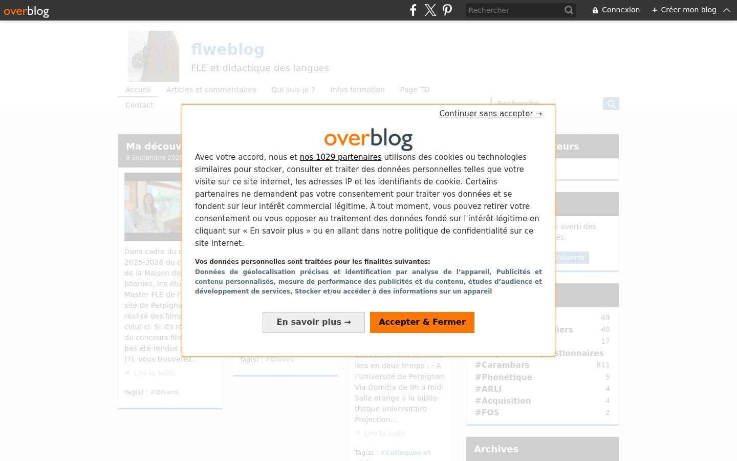 Screenshot of the consent banner shown before any interaction
