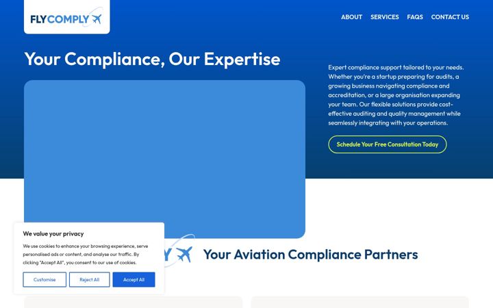 Screenshot of fly-comply.com