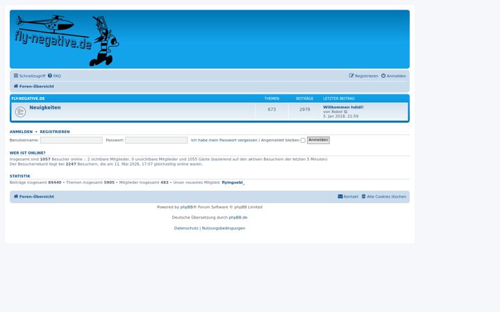Screenshot ta' fly-negative.de