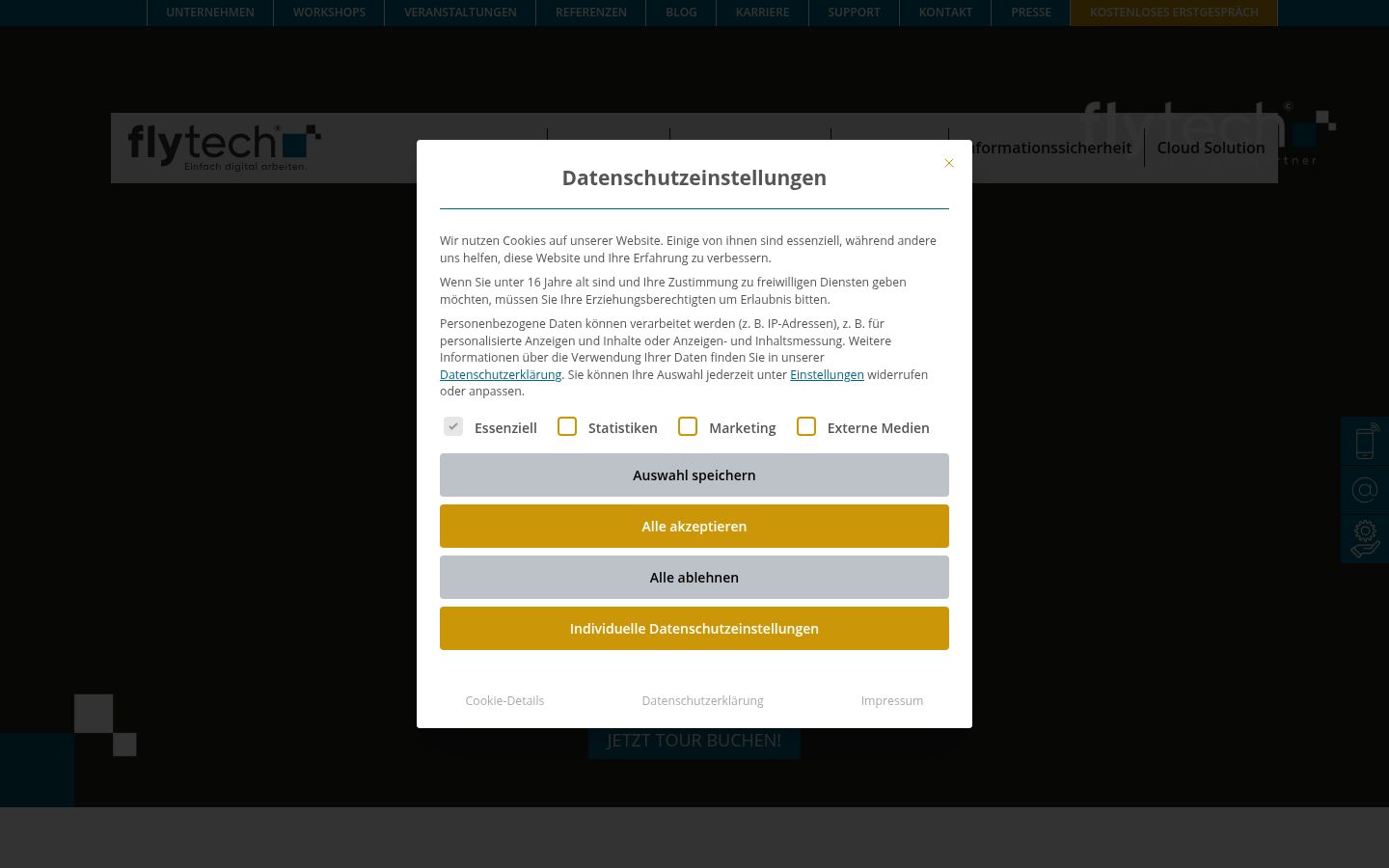 Screenshot tal-banner tal-kunsens muri qabel kwalunkwe interazzjoni