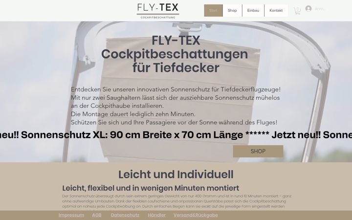 Screenshot ta' fly-tex.de