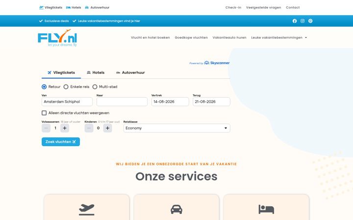 Screenshot of fly.nl