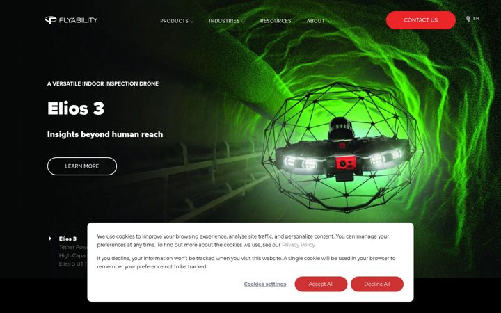 Screenshot of flyability.com