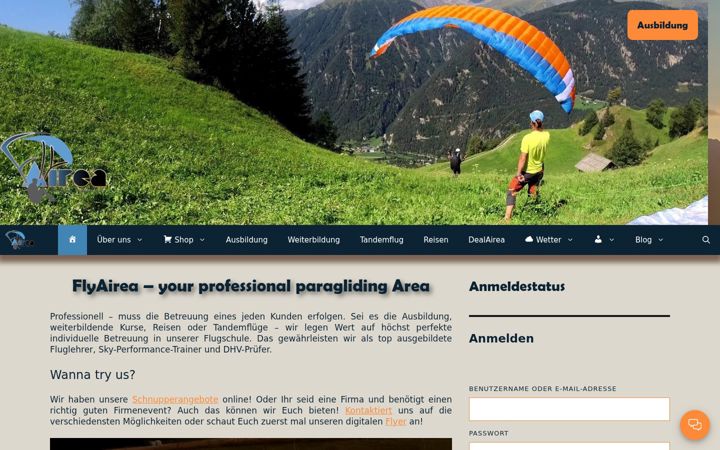 Screenshot of flyairea.com