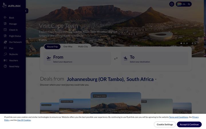 Screenshot of flyairlink.com