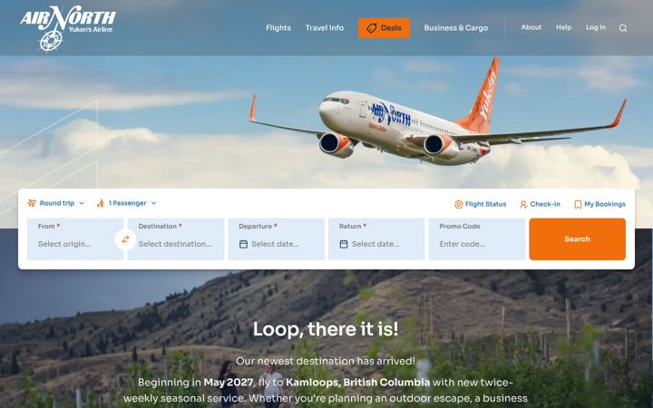 Screenshot of flyairnorth.com
