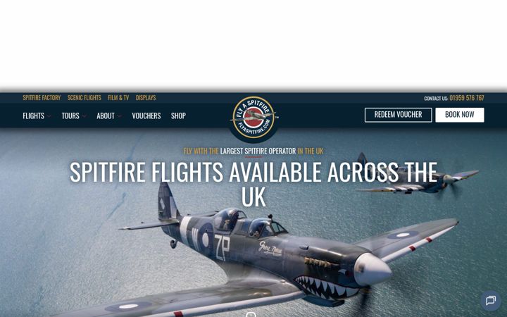 Screenshot of flyaspitfire.com