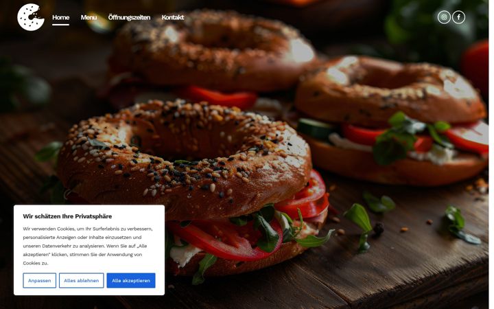 Screenshot ta' flybagel.de