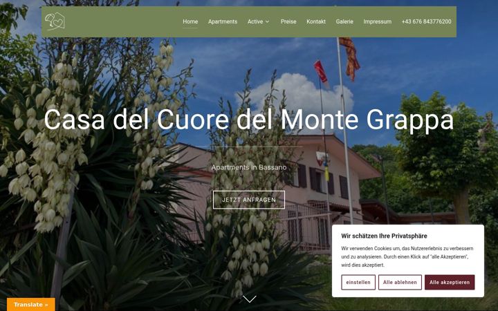 Screenshot of flybassano.com