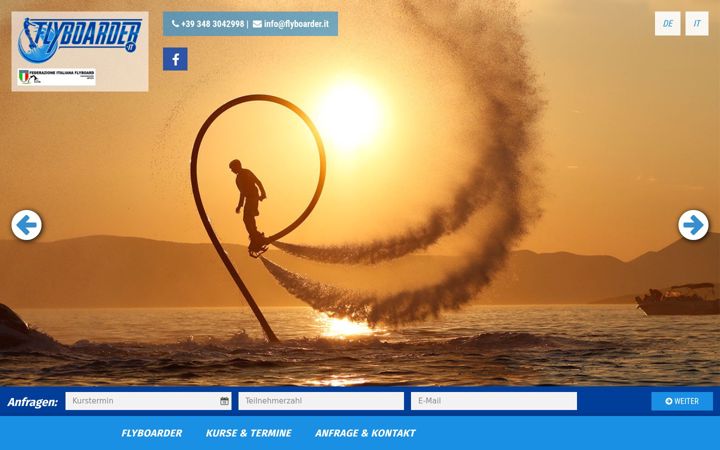 Screenshot of flyboarder.it