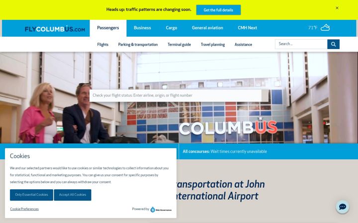 Screenshot of flycolumbus.com