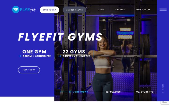 Captura de pantalla de flyefit.ie