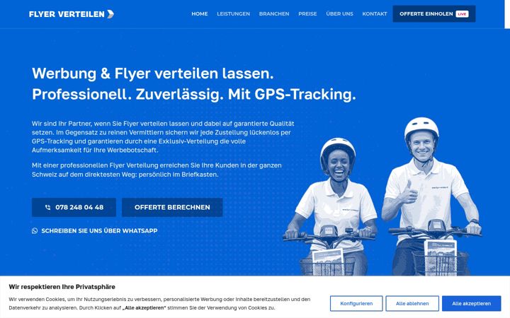 Screenshot of flyer-verteilen.ch