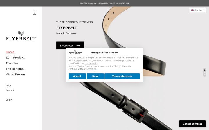 Screenshot of flyerbelt.com