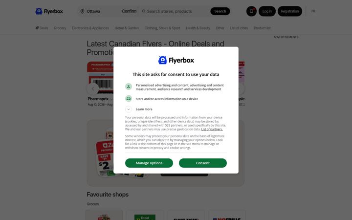 Screenshot of flyerbox.ca