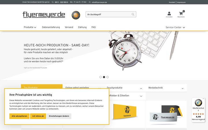 Screenshot ta' flyermeyer.de