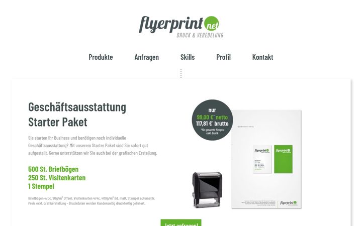 Screenshot of flyerprint.net