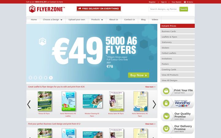 Screenshot of flyerzone.ie