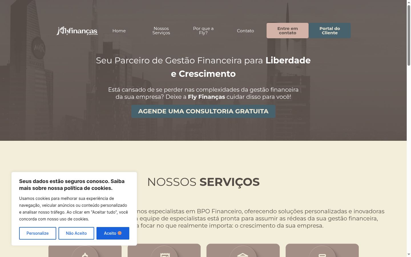 Screenshot del banner di consenso mostrato prima di qualsiasi interazione