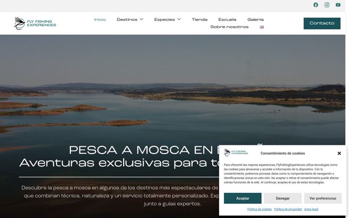 Snímek obrazovky flyfishingexperiences.es