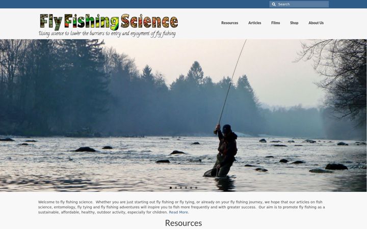 Screenshot of flyfishingscience.co.uk