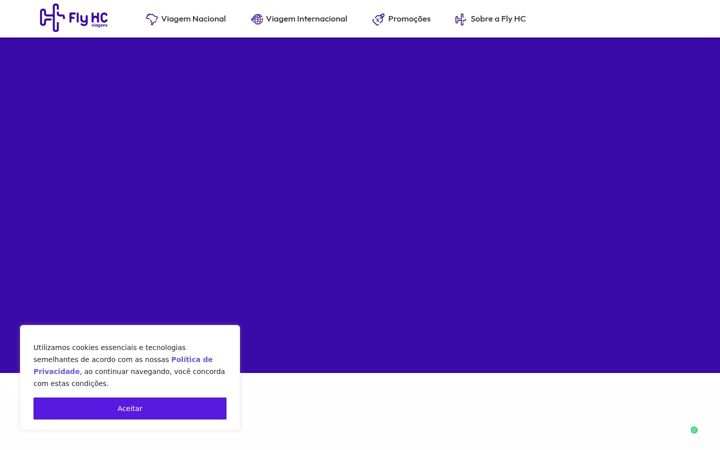 Screenshot of flyhcviagens.tur.br