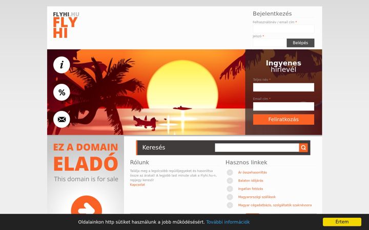 Screenshot of flyhi.hu